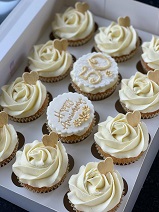 Golden Wedding Anniversary cupcakes